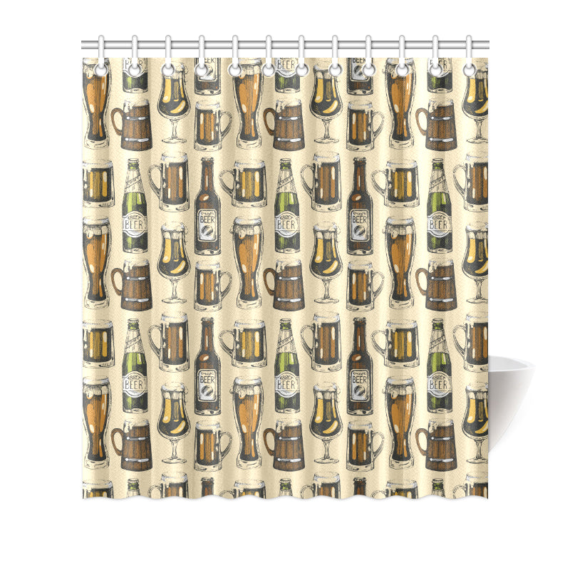 Beer Pattern Print Design 04 Shower Curtain