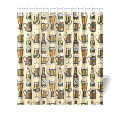 Beer Pattern Print Design 04 Shower Curtain