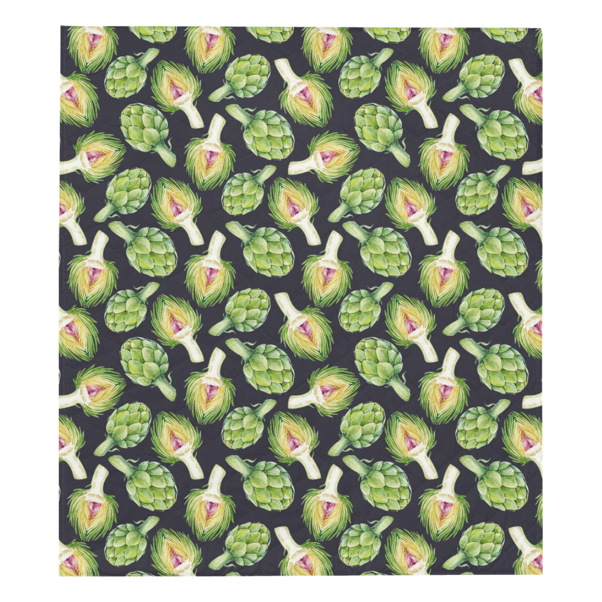 Artichoke Pattern Print Design 01 Premium Quilt