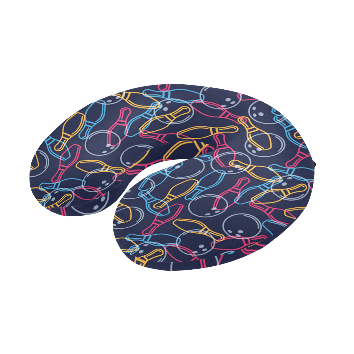 Bowling Pattern Print Design 07 U-Shaped Travel Neck Pillow