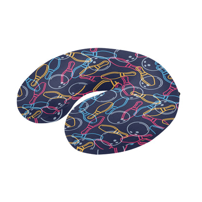Bowling Pattern Print Design 07 U-Shaped Travel Neck Pillow