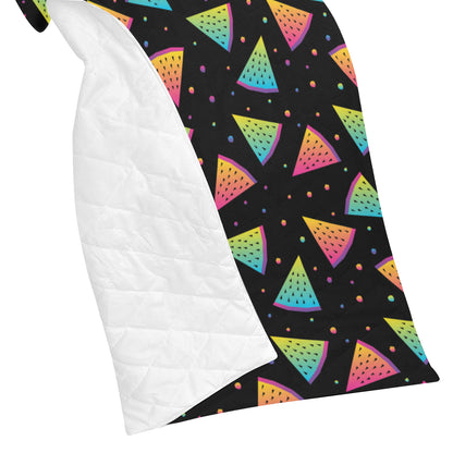 Rainbow Watermelon Pattern Print Design A04 Premium Quilt