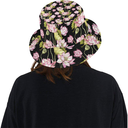 Water Lily Pattern Print Design WL06 Unisex Bucket Hat