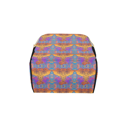 Gold Elephant Indian Diaper Bag Backpack