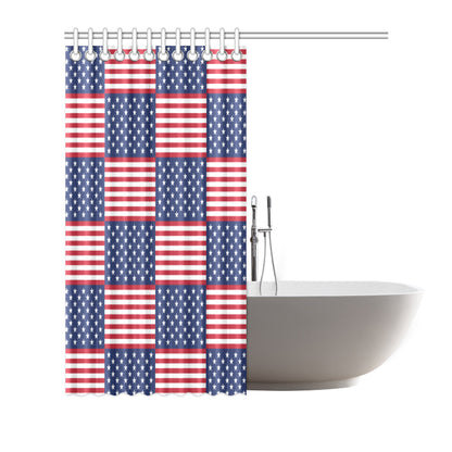 Patriotic US Flag Pattern Print Design A03 Shower Curtain