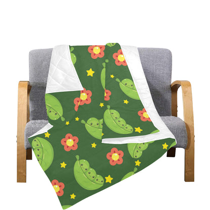 Peas Pattern Print Design A01 Premium Quilt