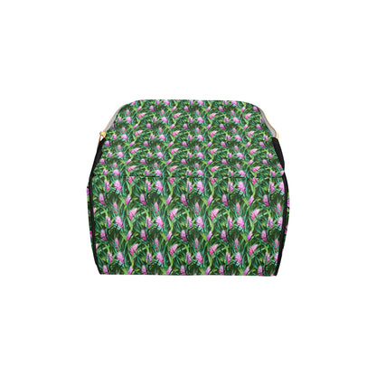 Tropical Folower Pink Heliconia Print Diaper Bag Backpack