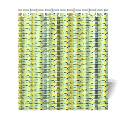 Trumpet Vintage Design Print Shower Curtain