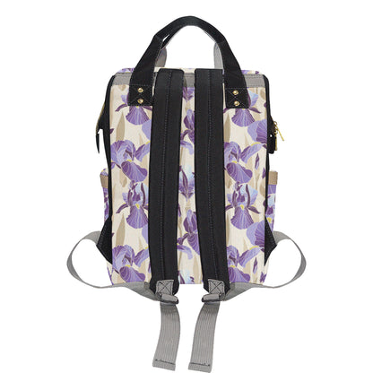 Iris Pattern Print Design IR02 Diaper Bag Backpack