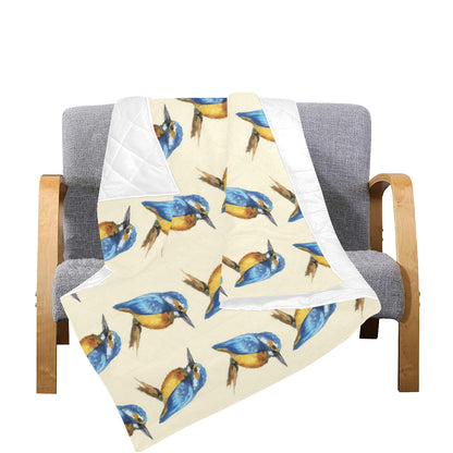 Kingfisher Pattern Print Design 01 Premium Quilt