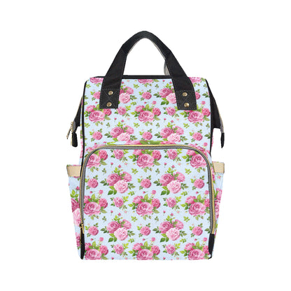 Rose Pink Pattern Print Design RO08 Diaper Bag Backpack