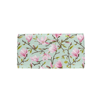 Magnolia Pattern Print Design MAG04 Women's Trifold Wallet