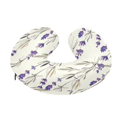 Lavender Pattern Print Design 01 U-Shaped Travel Neck Pillow