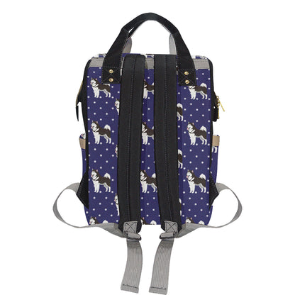 Alaskan Malamute Pattern Print Design 04 Diaper Bag Backpack