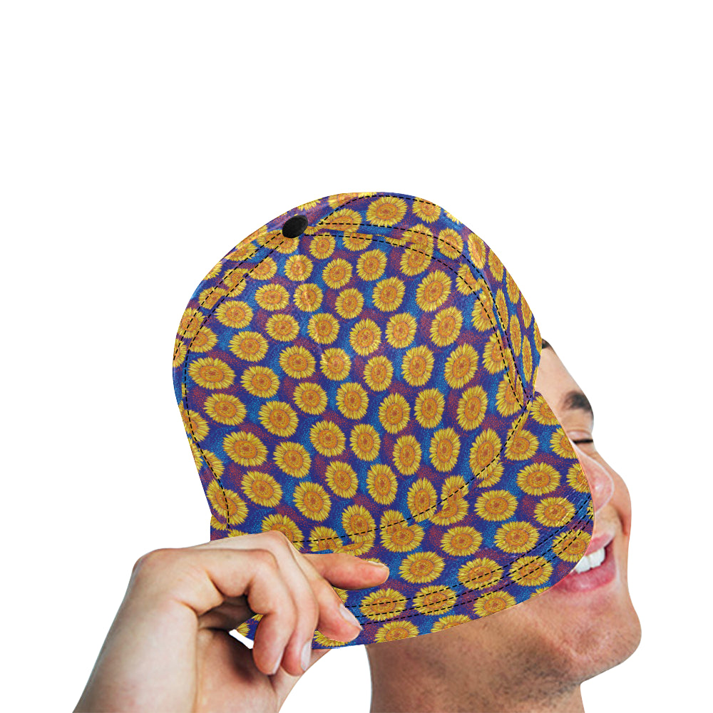 Sunflower Hand Drawn Style Print Snapback Cap