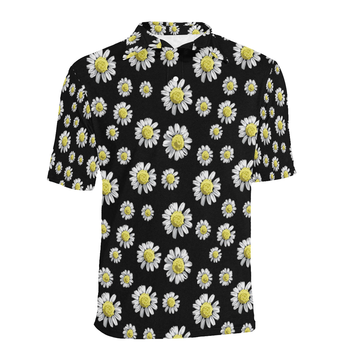Daisy Pattern Print Design DS01 Men Polo Shirt
