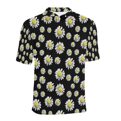 Daisy Pattern Print Design DS01 Men Polo Shirt