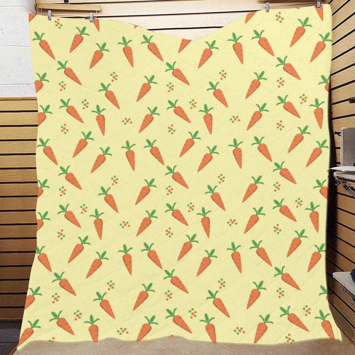 Carrot Pattern Print Design 04 Premium Quilt