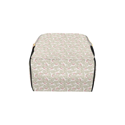 Bunny Pattern Print Design 06 Diaper Bag Backpack