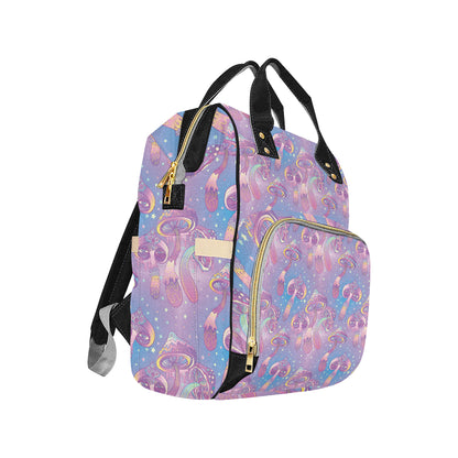 Psychedelic Mushroom Pattern Print Design A01 Diaper Bag Backpack