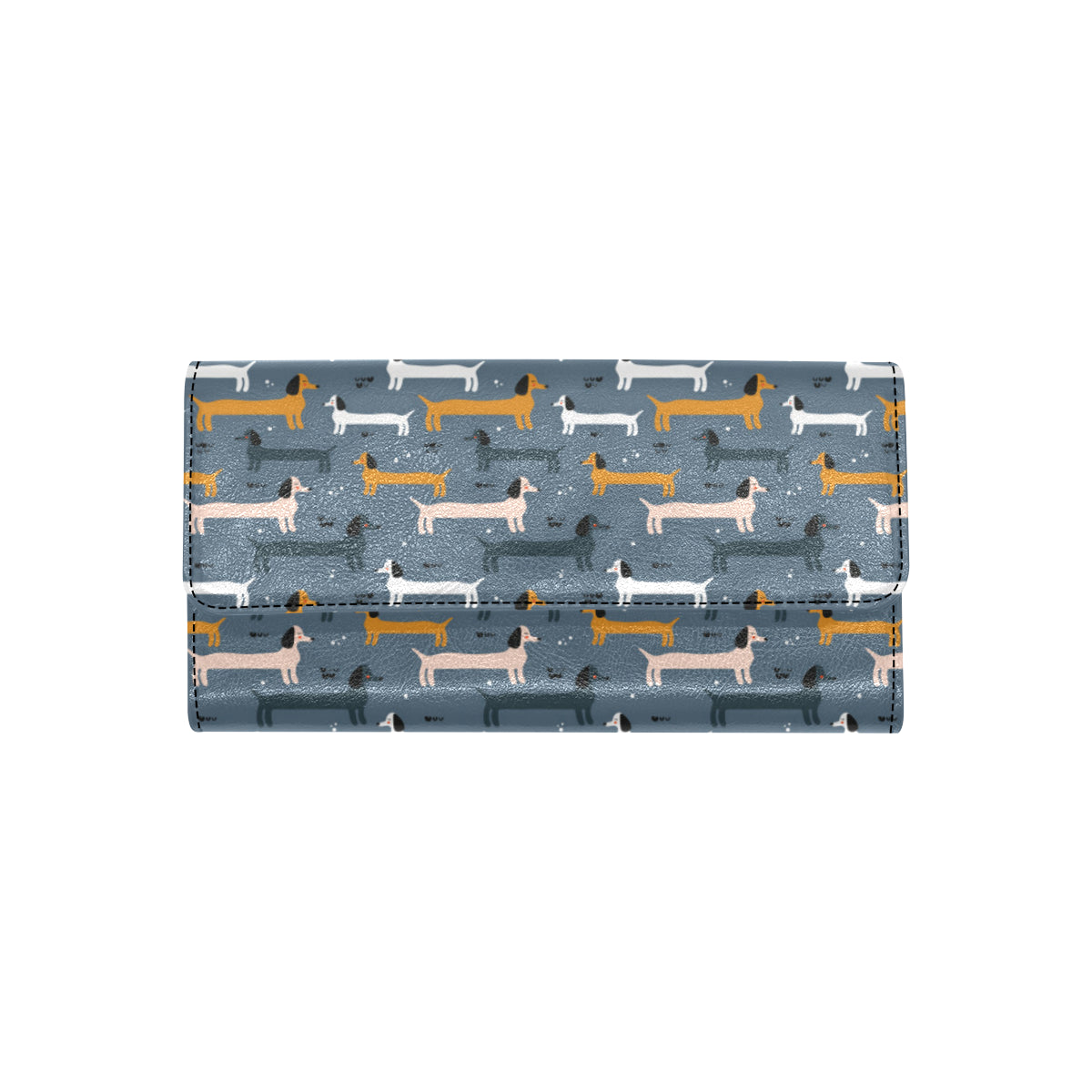 Dachshund Pattern Print Design 012 Women's Trifold Wallet