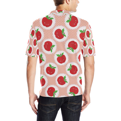 Apple Pattern Print Design AP08 Men Polo Shirt