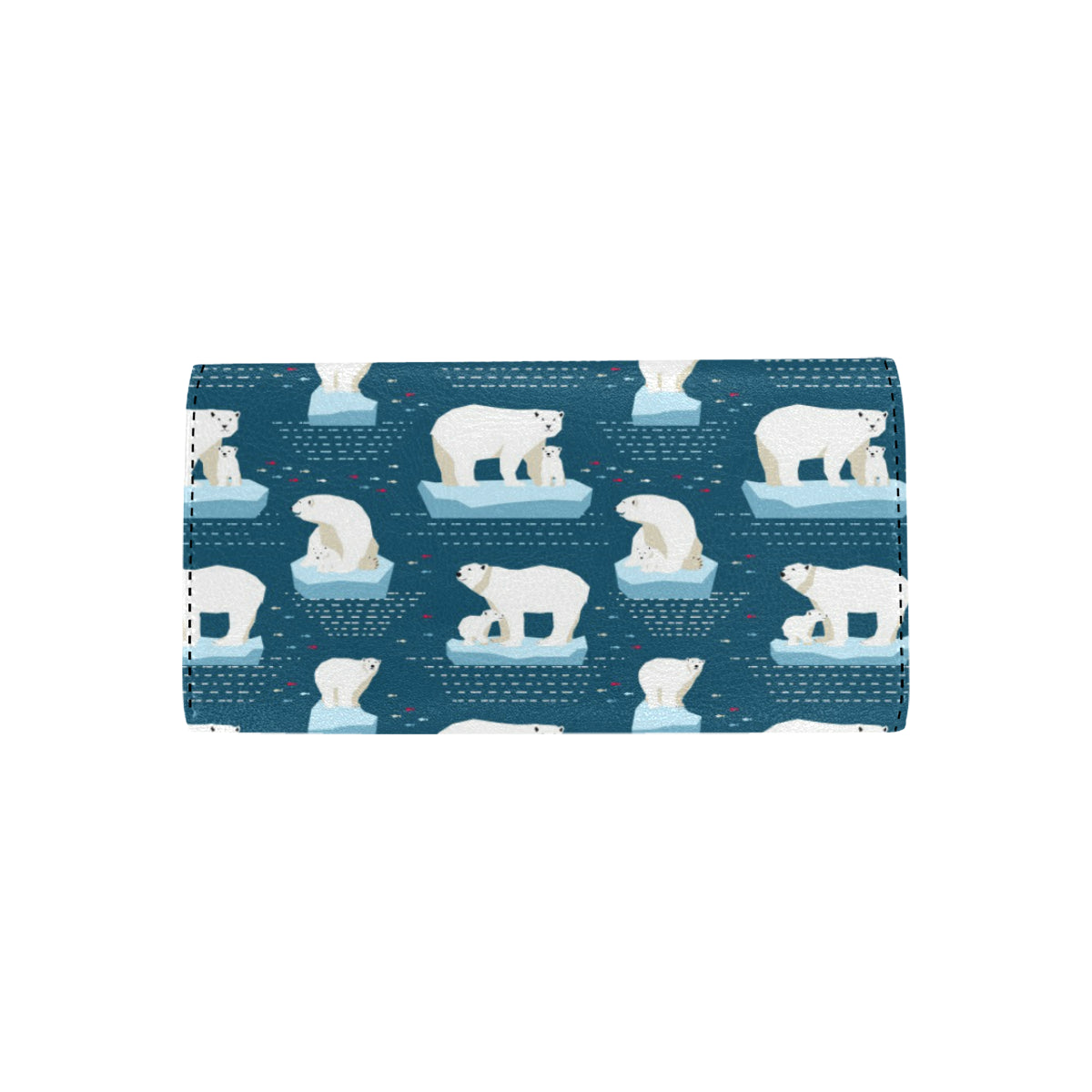 Polar Bear Pattern Print Design PB02 Women's Trifold Wallet