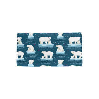 Polar Bear Pattern Print Design PB02 Women's Trifold Wallet