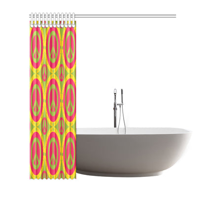 Peace Sign Pattern Print Design A01 Shower Curtain