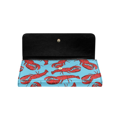 Lobster Red Pattern Print Design 03 Women's Trifold Wallet