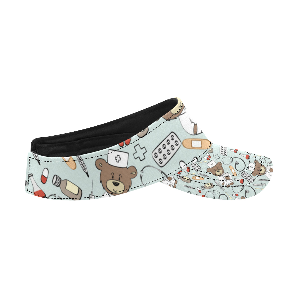 Nurse Bear Pattern Print Design A01 Unisex Sun Visor