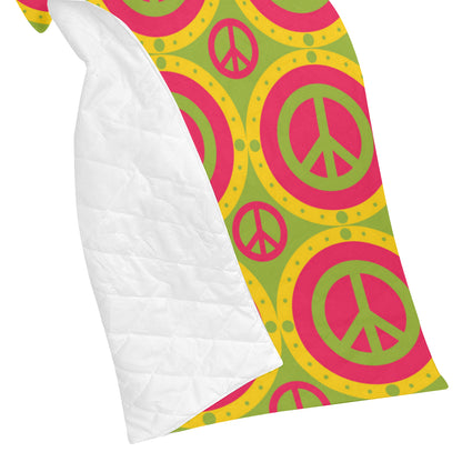 Peace Sign Pattern Print Design A01 Premium Quilt