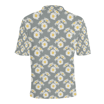 Daisy Pattern Print Design DS09 Men Polo Shirt