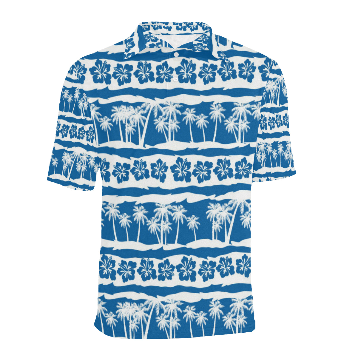 Hawaiian Themed Pattern Print Design H021 Men Polo Shirt