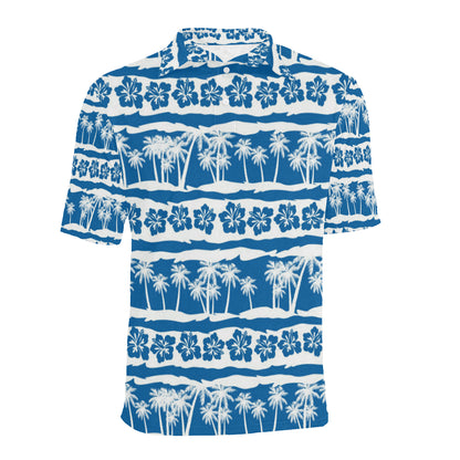 Hawaiian Themed Pattern Print Design H021 Men Polo Shirt