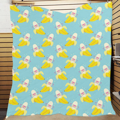 Banana Pattern Print Design BA07 Premium Quilt