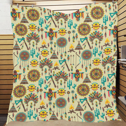 Tribal indians native american aztec Premium Quilt