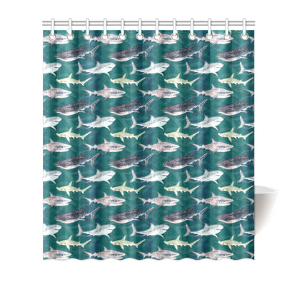 Shark Style Print Shower Curtain
