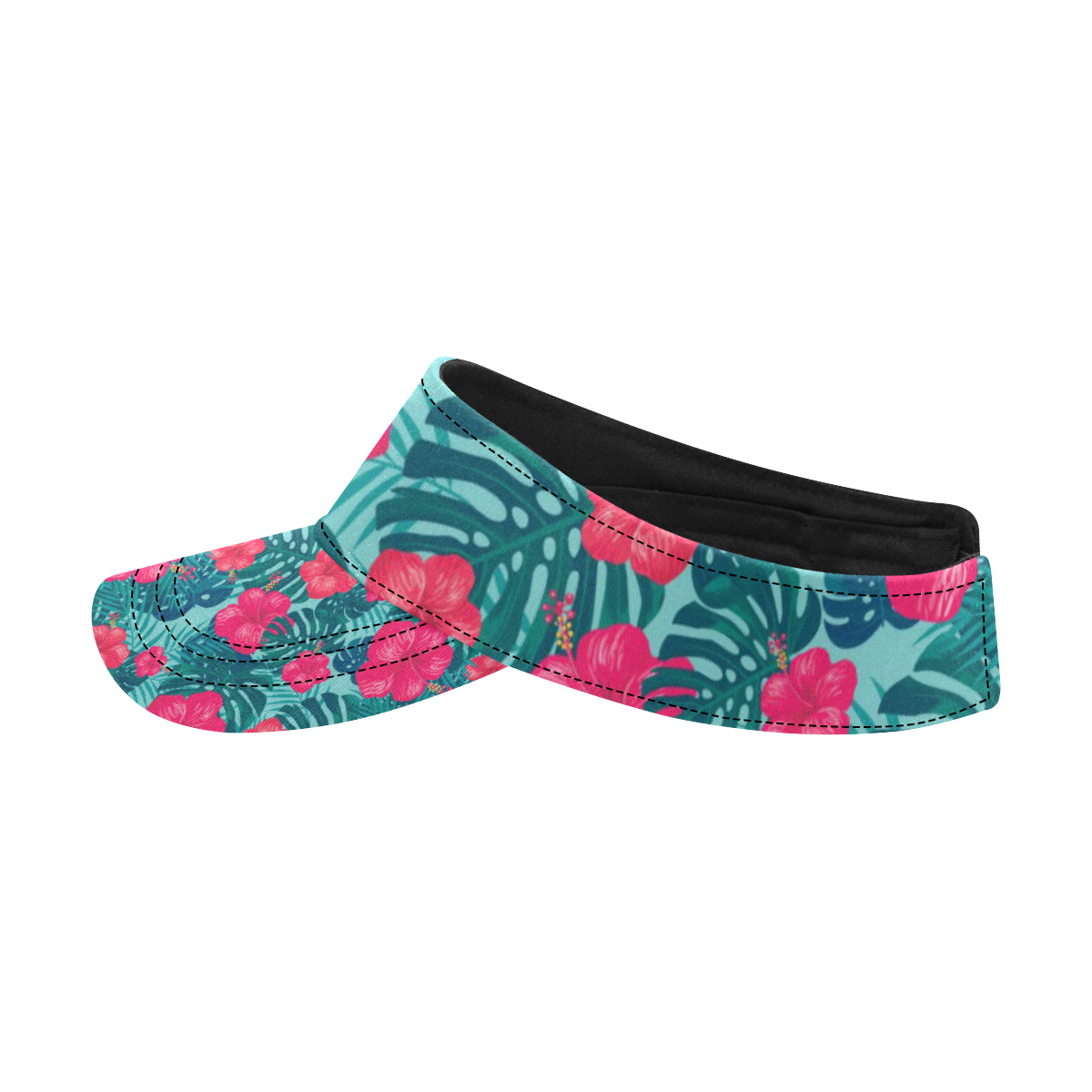Red Hibiscus Pattern Print Design HB017 Unisex Sun Visor