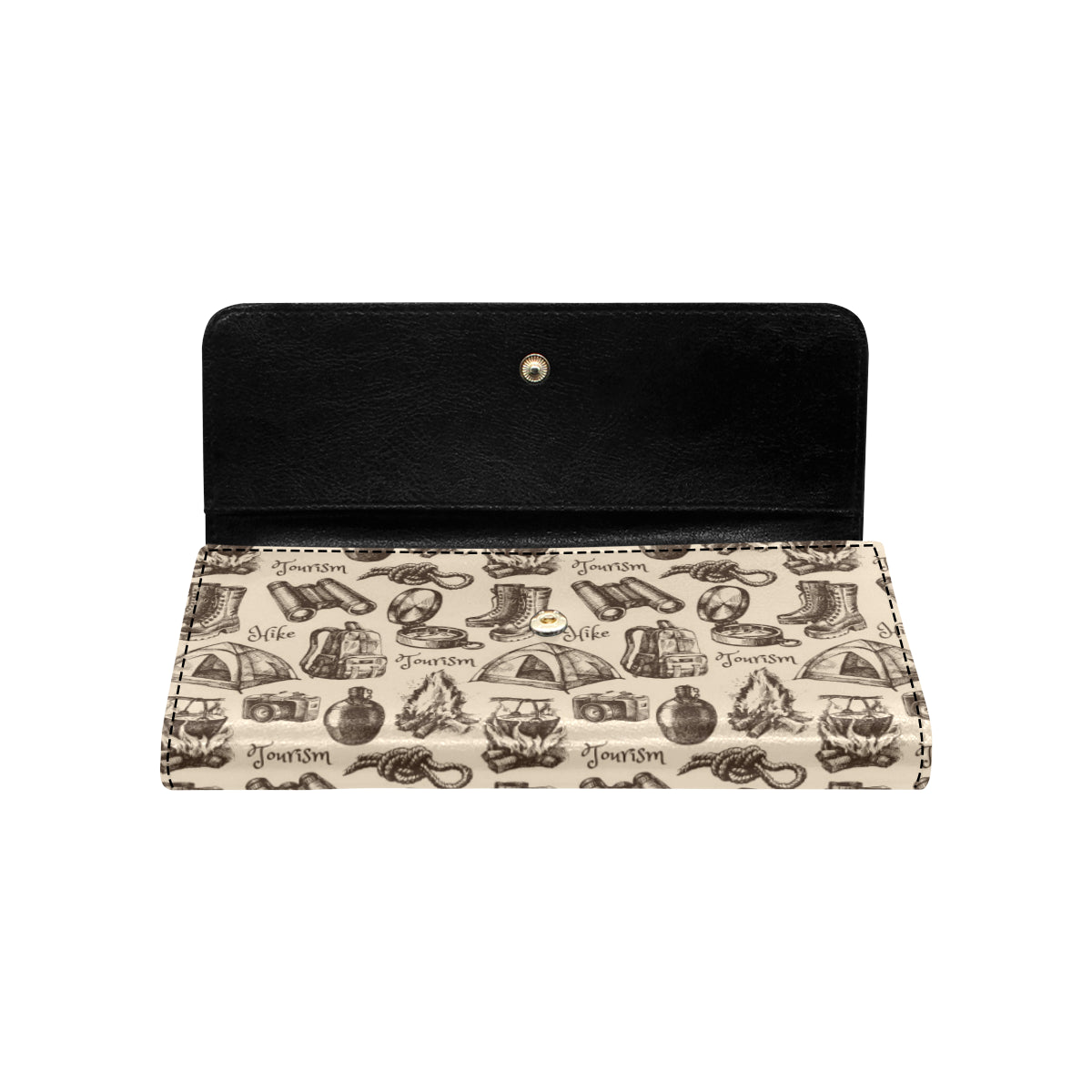 Camping Pattern Print Design 01 Women's Trifold Wallet