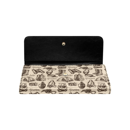Camping Pattern Print Design 01 Women's Trifold Wallet