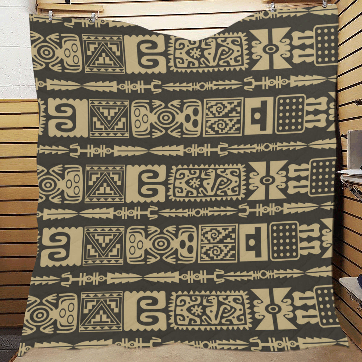 Mayan Pattern Print Design 03 Premium Quilt