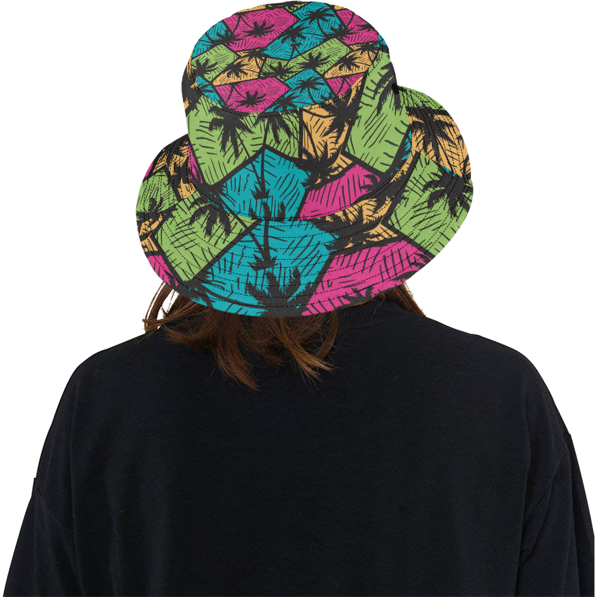 Palm Tree Pattern Print Design PT09 Unisex Bucket Hat