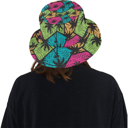 Palm Tree Pattern Print Design PT09 Unisex Bucket Hat