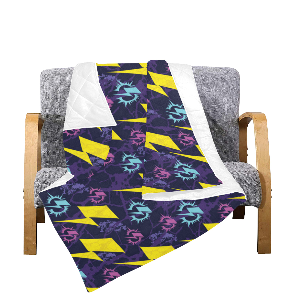Lightning Thunder Pattern Print Design 01 Premium Quilt
