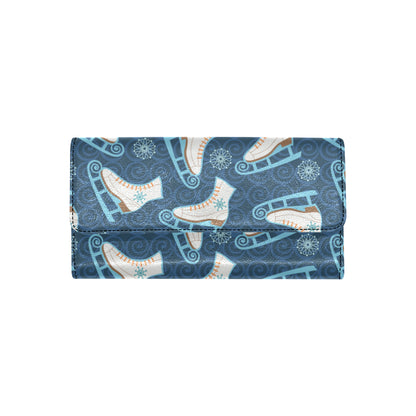 Ice Skate Pattern Print Design 01 Women's Trifold Wallet