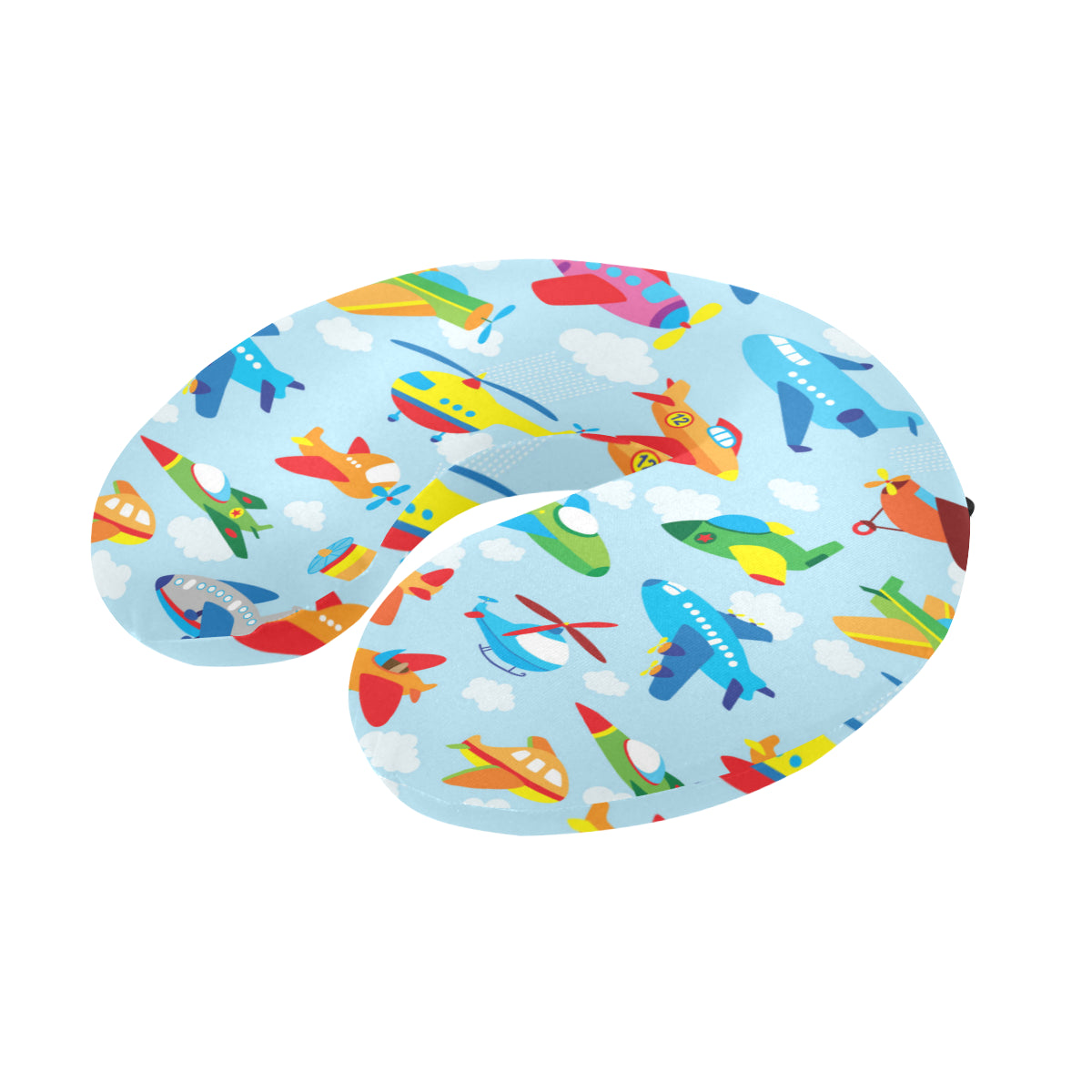 Airplane Colorful Pattern Print Design 01 U-Shaped Travel Neck Pillow