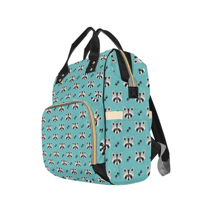 Raccoon Pattern Print Design A01 Diaper Bag Backpack