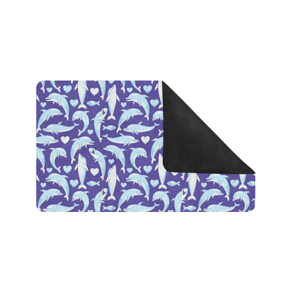 Dolphin Smile Print Pattern Rubber Doormat