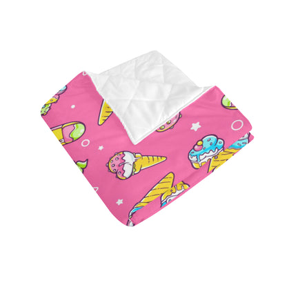Ice Cream Pattern Print Design IC04 Premium Quilt
